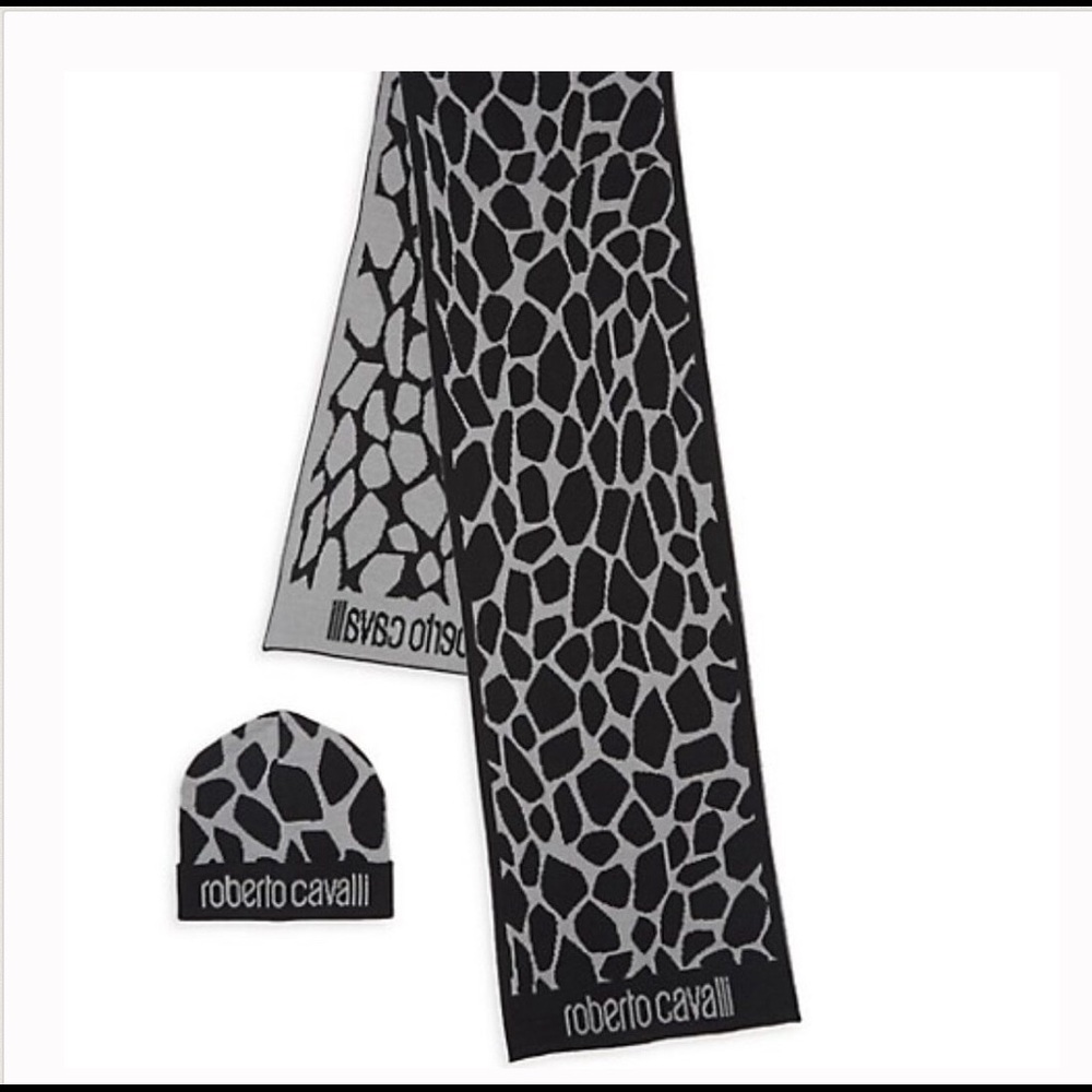 Roberto Cavalli New Hat and Scarf Set - Picture 2 of 4